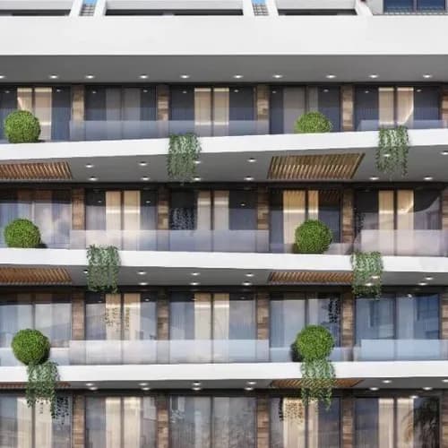 Balconies with greenery
