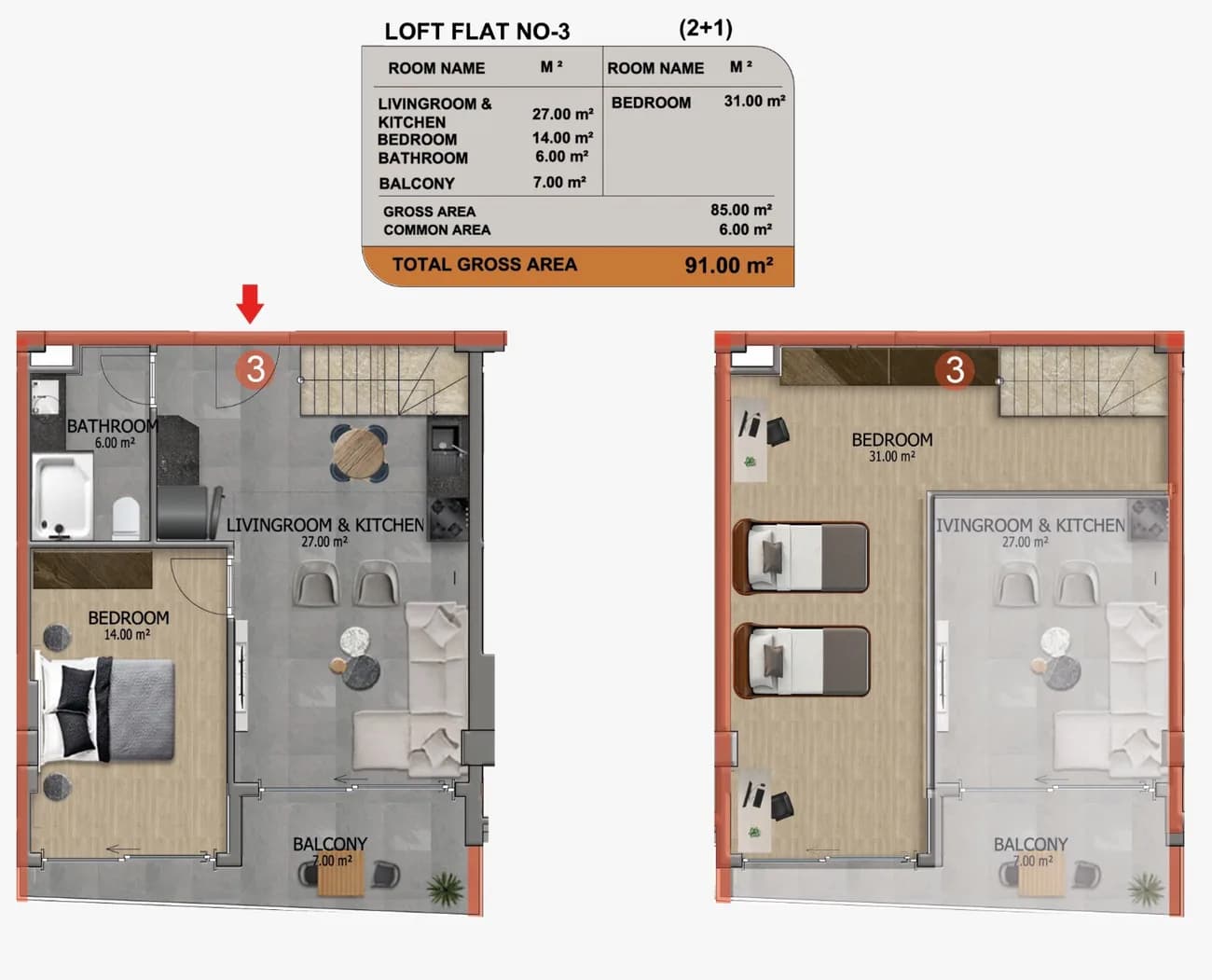 Floor plan — Lofts 2+1