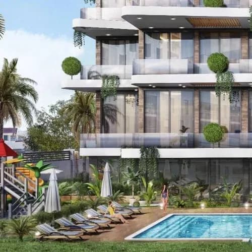 Swimming pool and lounge area